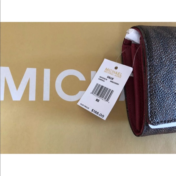 Michael Kors callie MK signature walletbrowncherry - Picture 4 of 6